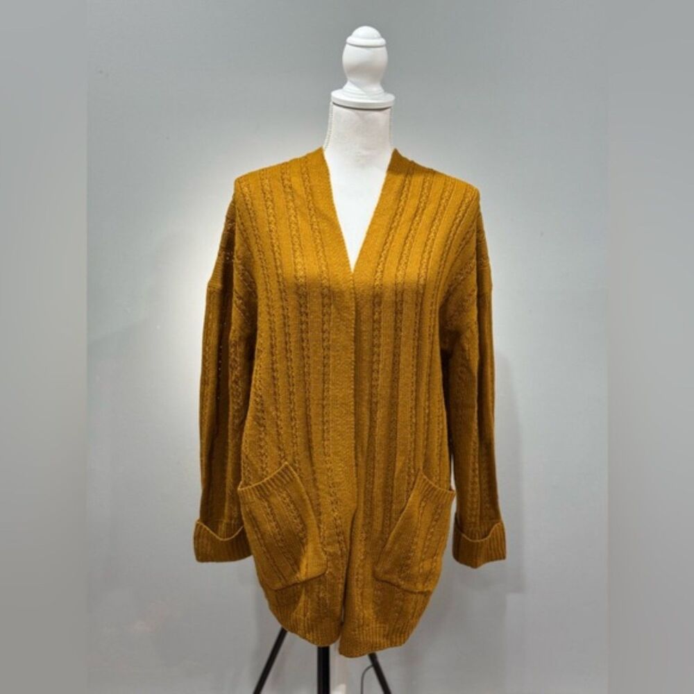 CLEARANCE! Brown Full Circle Trends Open Front Sweater Size M EUC